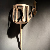 Hand-Forged Medieval Wrought Iron Candle Wall Sconce – Torch Lantern 44cm, Pre-Drilled Mount