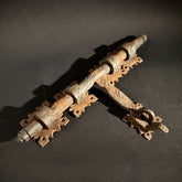 Moroccan Hand-Forged Door Bolt – Zekrhoum Kadim Iron Latch | Pre-Drilled Holes, Rustic Hardware