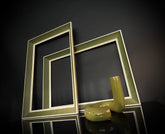 Pair Large Mid Century Picture Frames (87x61.5cm) | Vintage Picture Frames | Green with Off-white Trim | Wall Gallery