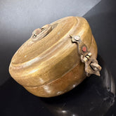 Antique Brass Chapati Box | Handcrafted Engraved Floral Design | North Indian