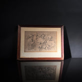 Antique Monochromatic Framed Print - "The Mammoth Concert" - Du Bosc F