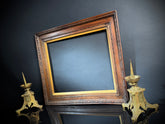Large Antique Solid Dark Oak Wood Picture / Photo Frame (63.5x53cm) Gilt Inner Trim