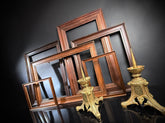 Set x6 Antique & Vintage Dark Wood Picture Frames | Rustic Gallery Wall Decor | Various Sizes