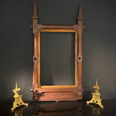 Antique Gothic Oak Church Frame – Station VII “Jesus Falls the Second Time”, 19th C Belgian Wooden Ecclesiastical Art