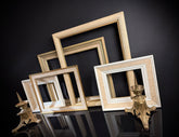 Set of 5 Antique and Vintage Picture Frames | Gold / Off-White Finish | Gallery Wall Decor