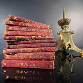 Compact Vintage Shakespeare Book Set – 10 Plays | Red Cover | Shabby Chic Decor