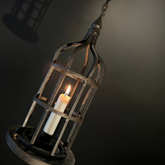 Industrial Gothic Candle Lantern | Bird Cage Hanging Light | Hanging Lantern