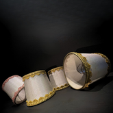 x4 Fringed Vintage Lampshades | Textured Off White