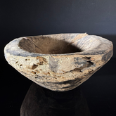 Antique Hand-Carved Wooden Bowl | Rustic Dough Bowl