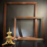 Set of 2 Antique Wood Picture Frames | Art Deco & Mid-Century | Fluted Design