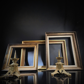 Set of 3 Classic Vintage Wood Picture Frames | Off-White & Gold