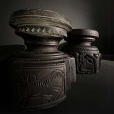 Late 17th Century Hand Carved Antique Wooden Seed Spreader - Candle Holder