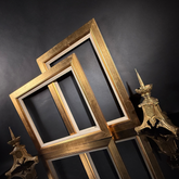 Pair Vintage Gold Picture Frames with Canvas Trim (59cm x43cm) | Classic Wall Decor | Wall Gallery