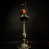 Hand-Forged Wrought Iron Gothic Table Lamp – Medieval Castle Torch Style with Brass Push-In Bulb Holder