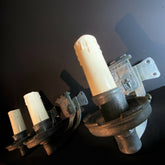 x3 Vintage Single Arm Wall Sconces / Wall Lights / Weighty Shield Detail