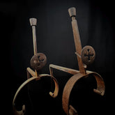 Vintage Rustic Fireplace Andirons / Fire Dogs