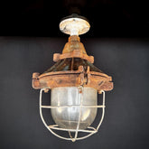 Vintage Bulk Head Industrial Cage Light (GEC) - Ceiling Light
