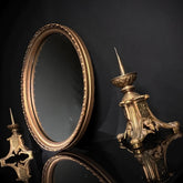 Vintage Wall Hanging Mirror Decorative Oval (Gold Colour) - Gold Home Decor / Large Wall Mirror