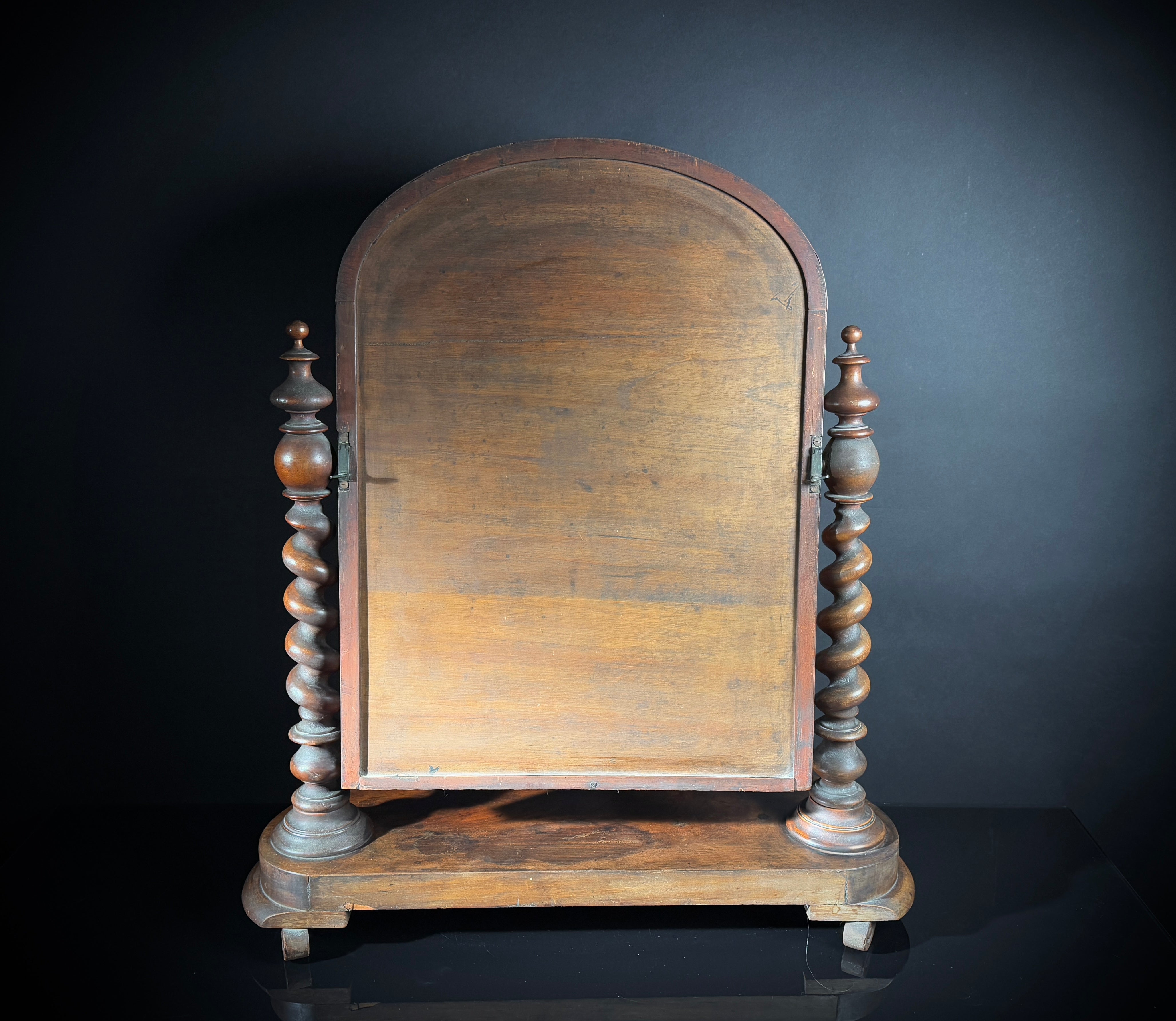 Large Victorian Mahogany Antique Dressing Table Mirror | Adjustable Freestanding Vanity Mirror