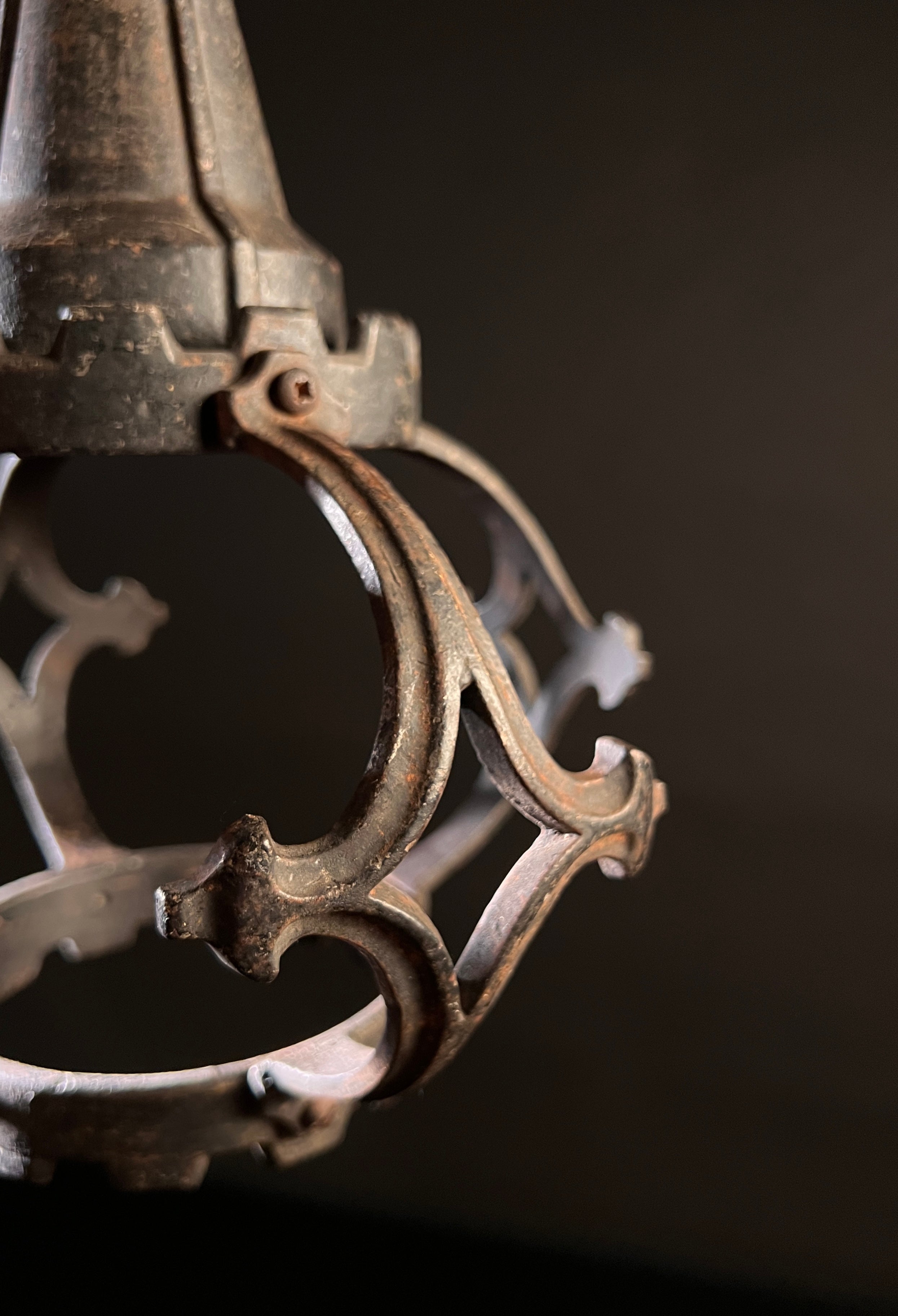 Antique Wrought Iron Pendant Light | Gothic Style | Antique Hanging Light | Rustic Decor