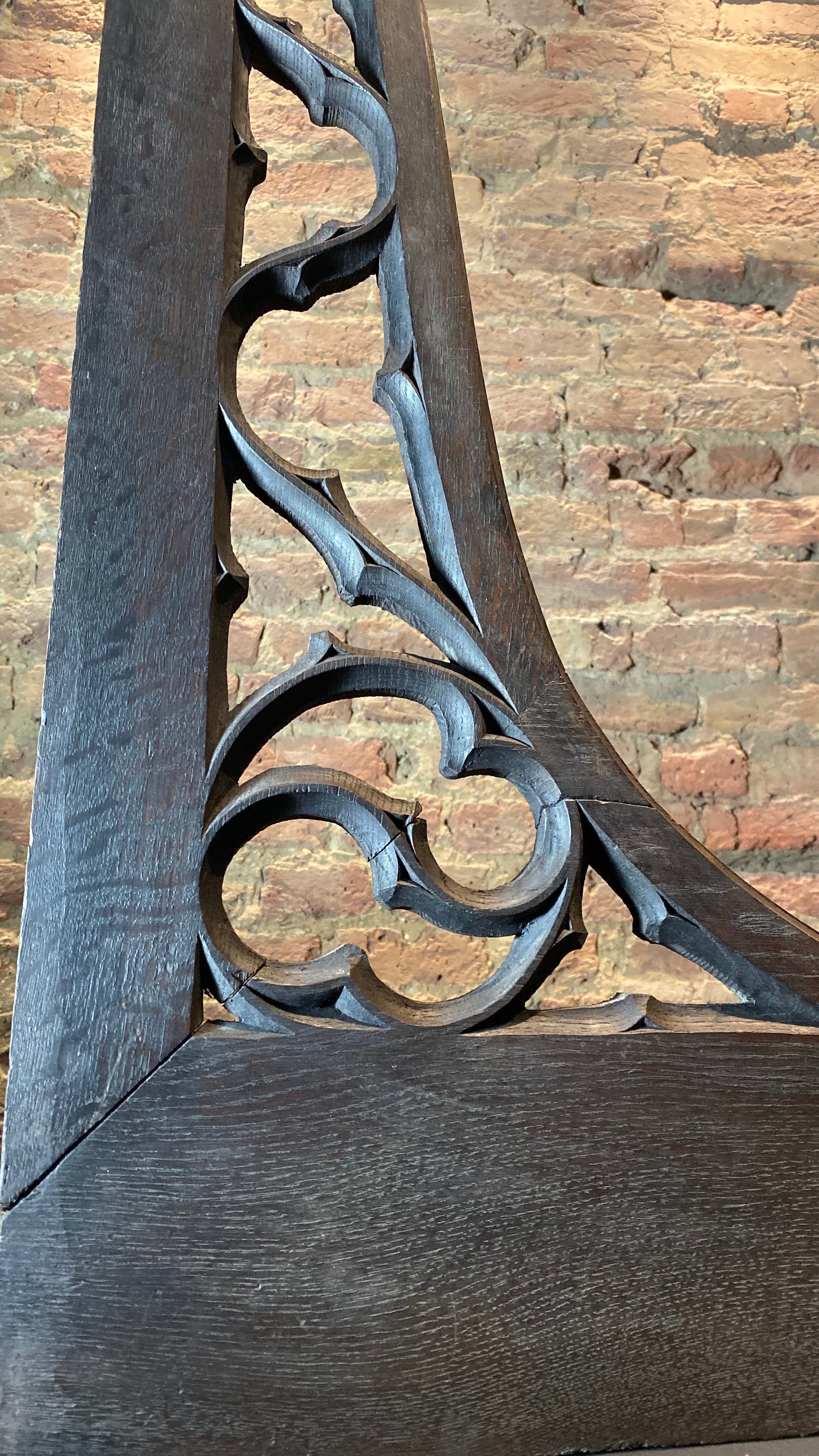 Pair Antique Gothic Oak Arch Panels  |  Large French Salvaged Architectural Wood  |  120cm Width