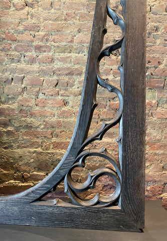 Pair Antique Gothic Oak Arch Panels  |  Large French Salvaged Architectural Wood  |  120cm Width