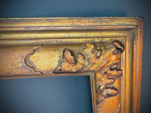Large Shabby Vintage Picture Frame  |  Carved Wood  | Worn Gilt Finish (75cm x 59.5cm)