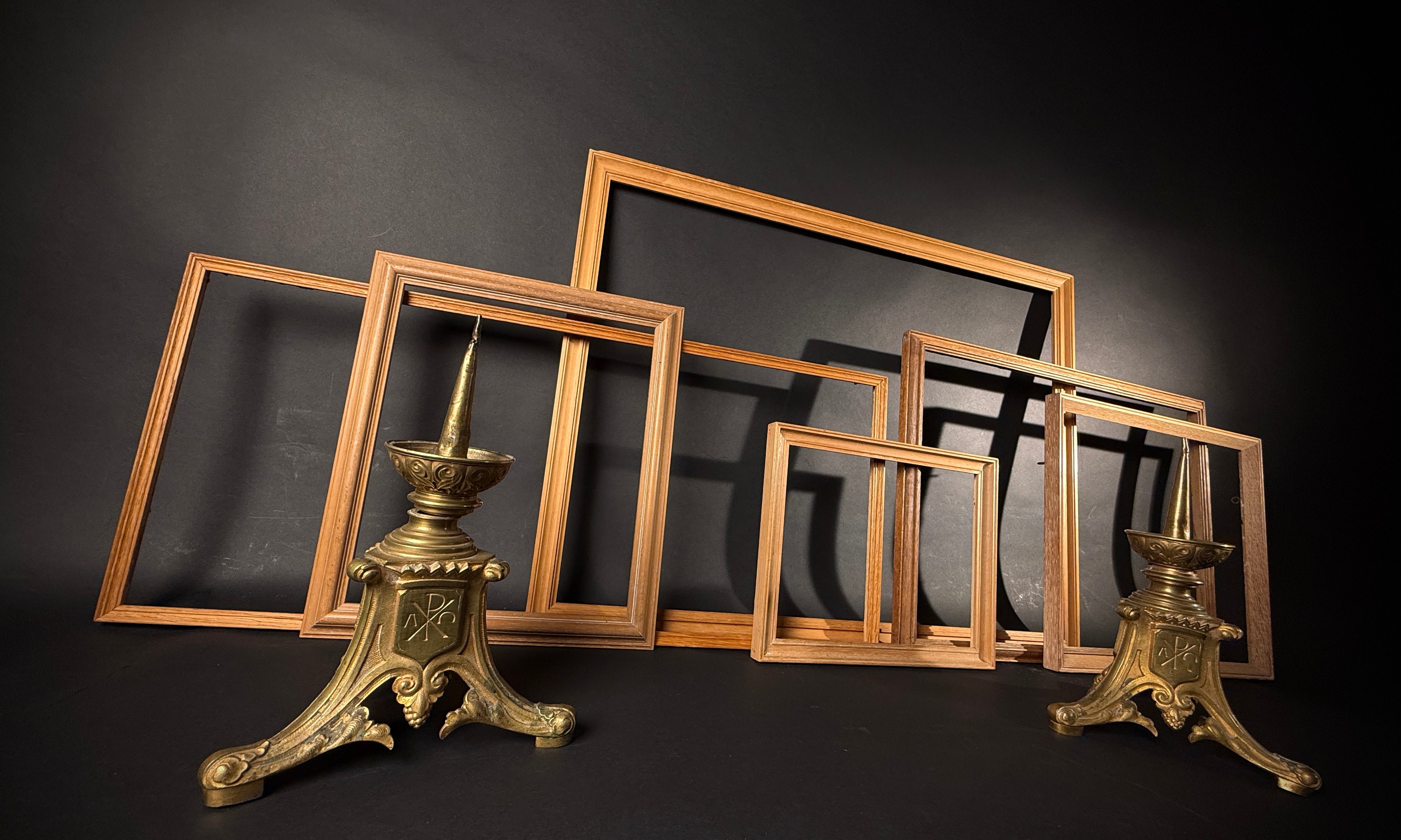 x6 Vintage & Mid-Century Wood Picture Frames | Gallery Wall  |  Light Wood Finish  |  Set of 6 Frames