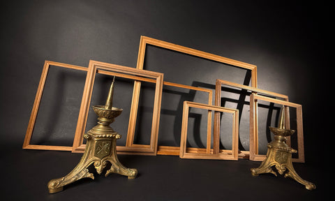 x6 Vintage & Mid-Century Wood Picture Frames | Gallery Wall  |  Light Wood Finish  |  Set of 6 Frames