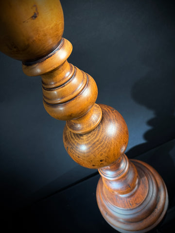 Extra Large Classic Antique Wood Giant Candlestick Floor Lamp
