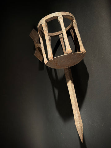 Hand-Forged Medieval Wrought Iron Candle Wall Sconce – Torch Lantern 44cm, Pre-Drilled Mount