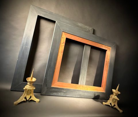 Pair Large Antique Wood Picture Frame | Black Classic Finish | 66x45.5cm