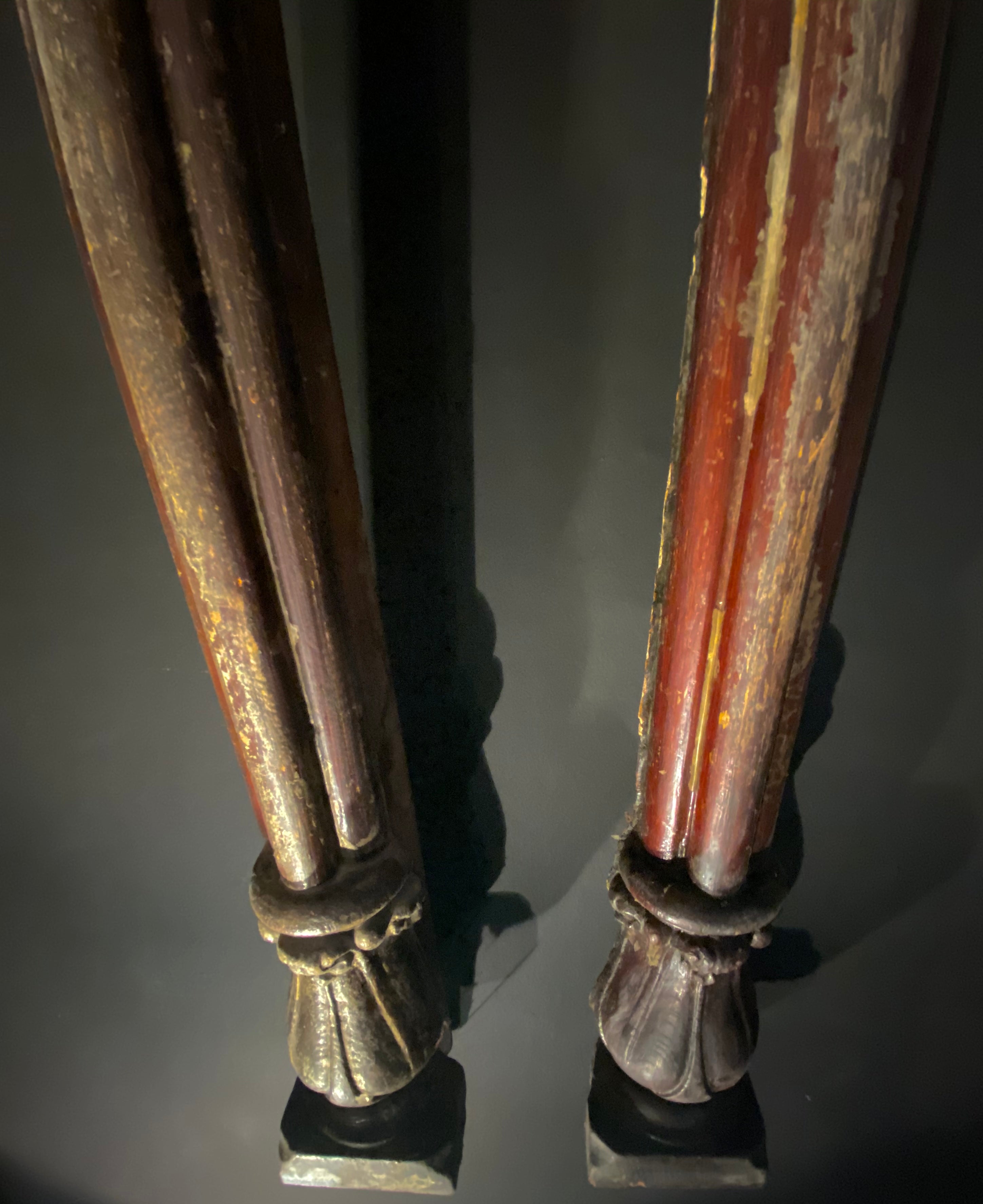Antique Church Oak Pilasters  |  Pair (x2)  | Large Salvaged Hardwood Columns 194cm