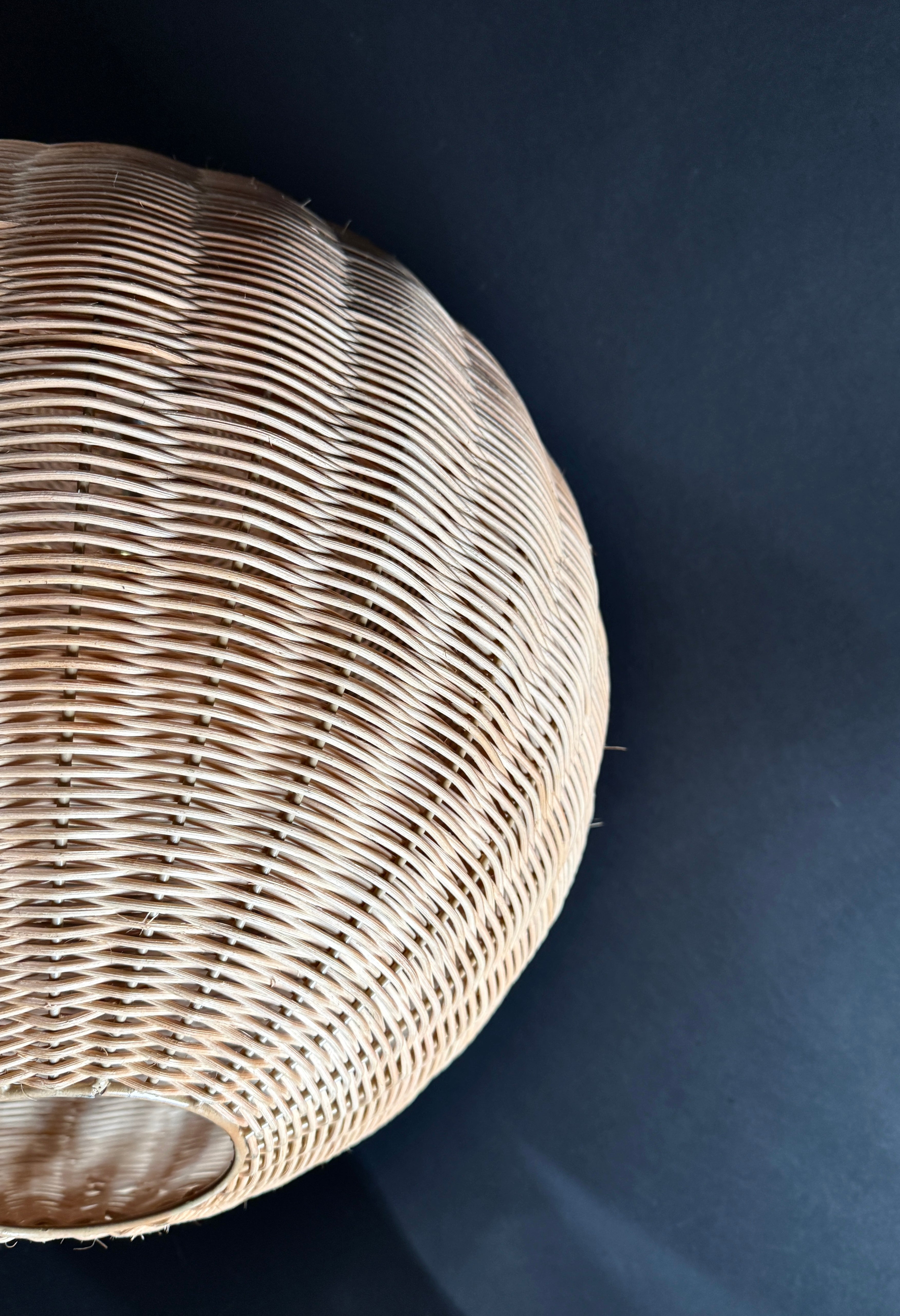 Large (48cm) Pooky Natural Rattan Hector Ball Pendant Light – Handwoven Wicker Hanging Lamp
