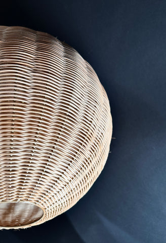 Large (48cm) Pooky Natural Rattan Hector Ball Pendant Light – Handwoven Wicker Hanging Lamp