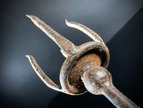Unusual Pair of Wrought Iron Candle Torchere Sconces  |  Medieval Style  |  Hand-Forged