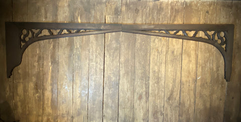 Pair Antique Gothic Oak Arch Panels  |  Large French Salvaged Architectural Wood  |  120cm Width