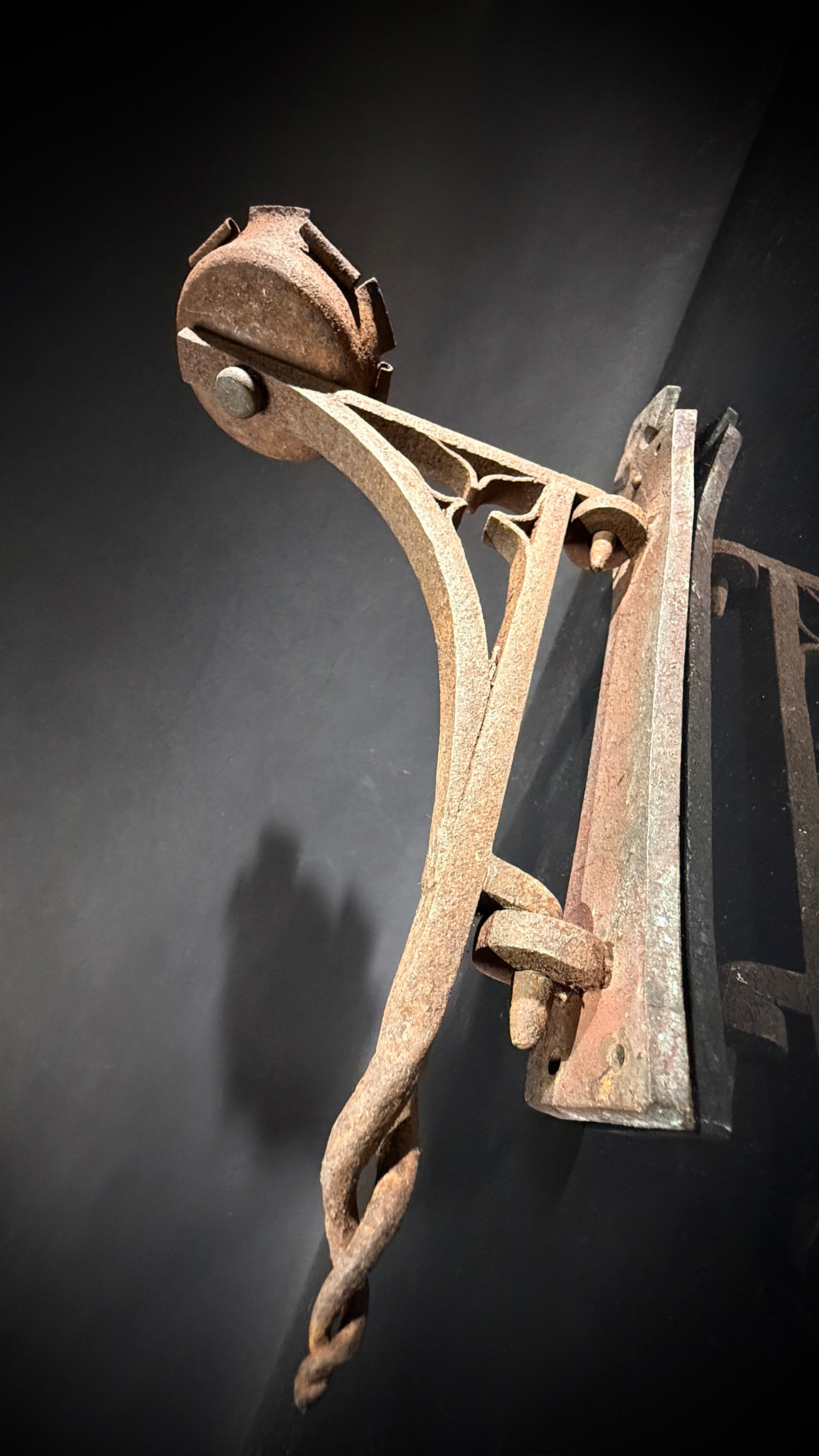Two Antique Wrought Iron Gothic Wall Sconces – Medieval Wall Lights