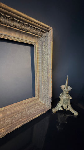 Large Shabby Antique Gilt Picture Frame – Deep Set Ornate Wood Picture Frame 67cm x 57cm