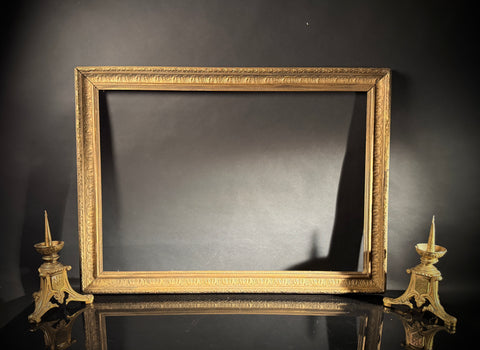 Large Ornate Antique Picture Frame | Gilt Finish | Solid Wood |. 93x68cm