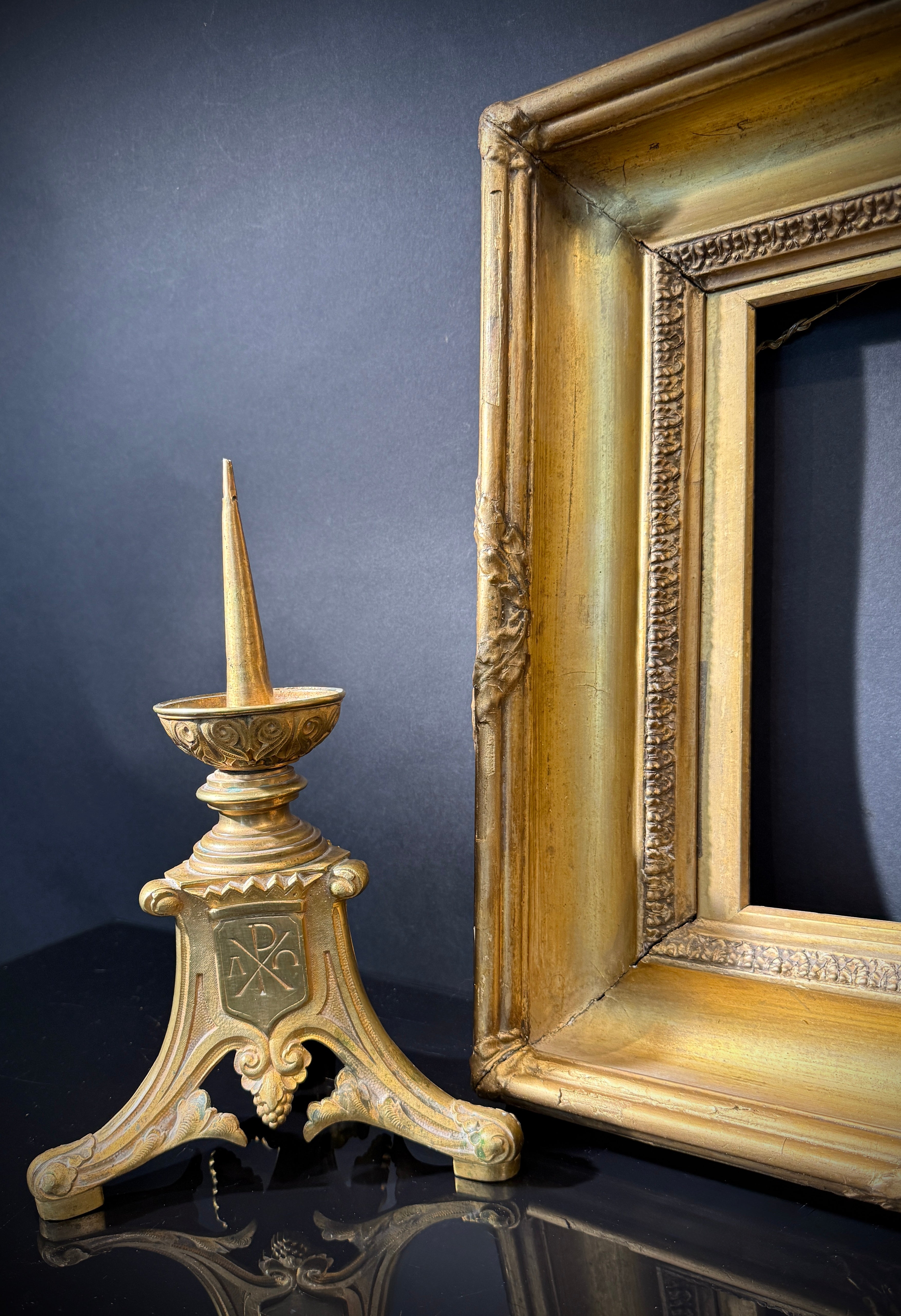 Shabby Antique Gilt Picture Frame (50.5x40cm)  | Deep Set  |  Ornate Wall Gallery