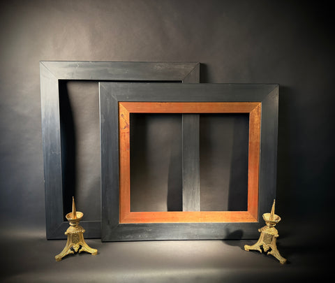 Pair Large Antique Wood Picture Frame | Black Classic Finish | 66x45.5cm