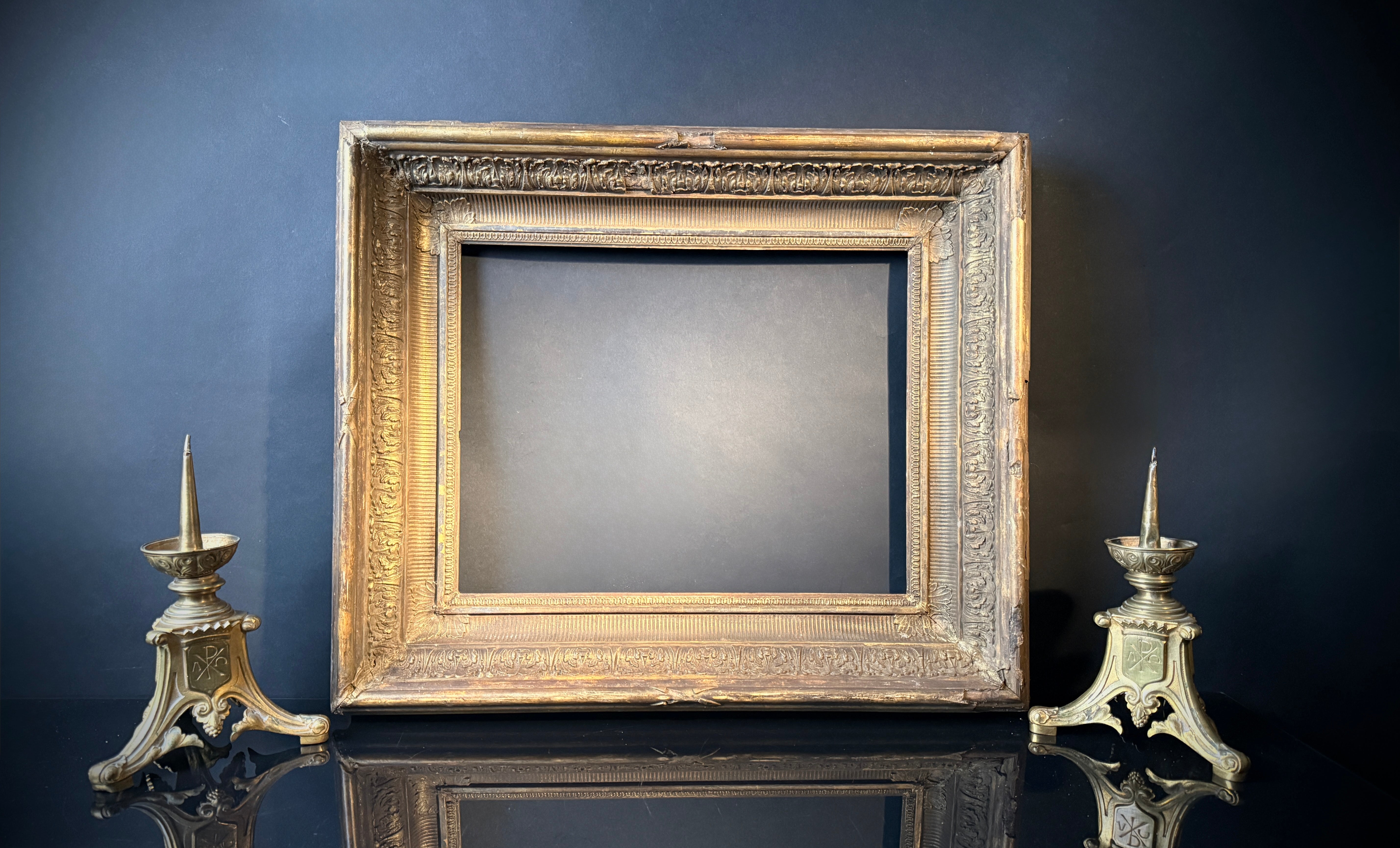 Large Shabby Antique Gilt Picture Frame – Deep Set Ornate Wood Picture Frame 67cm x 57cm