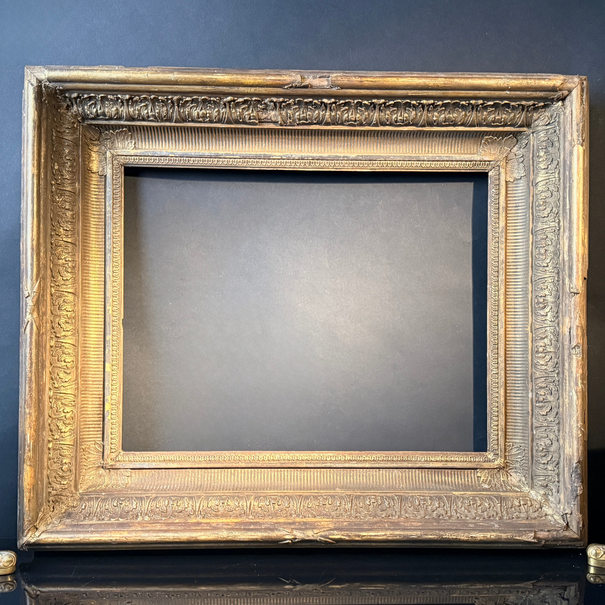 Large Shabby Antique Gilt Picture Frame – Deep Set Ornate Wood Picture Frame 67cm x 57cm