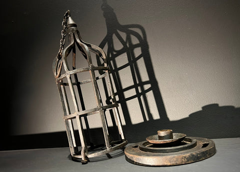 Industrial Gothic Candle Lantern  |  Bird Cage Hanging Light  | Hanging Lantern