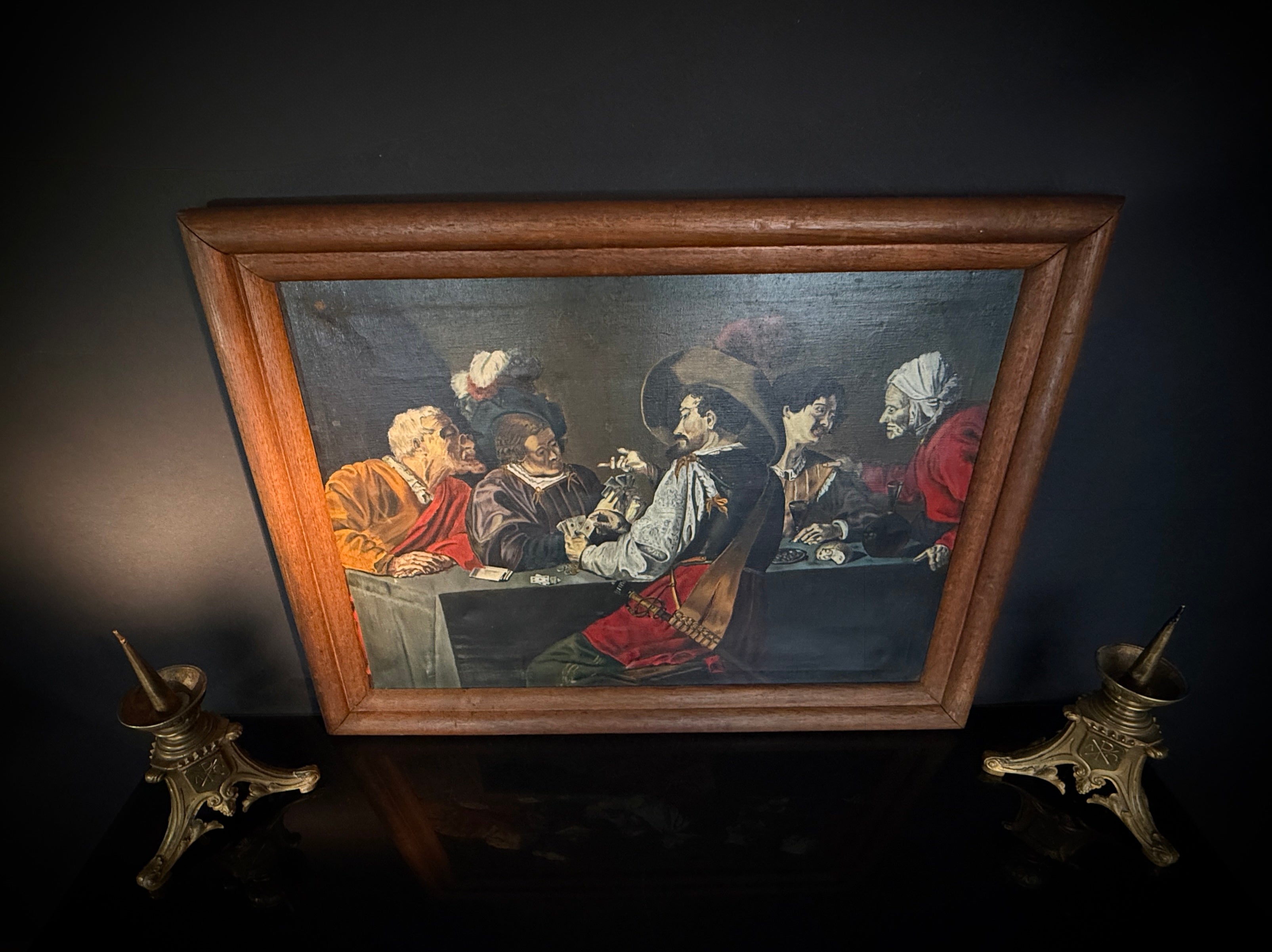 Vintage Rombout Reproduction Oil Painting | On Canvas | The Card Players,
