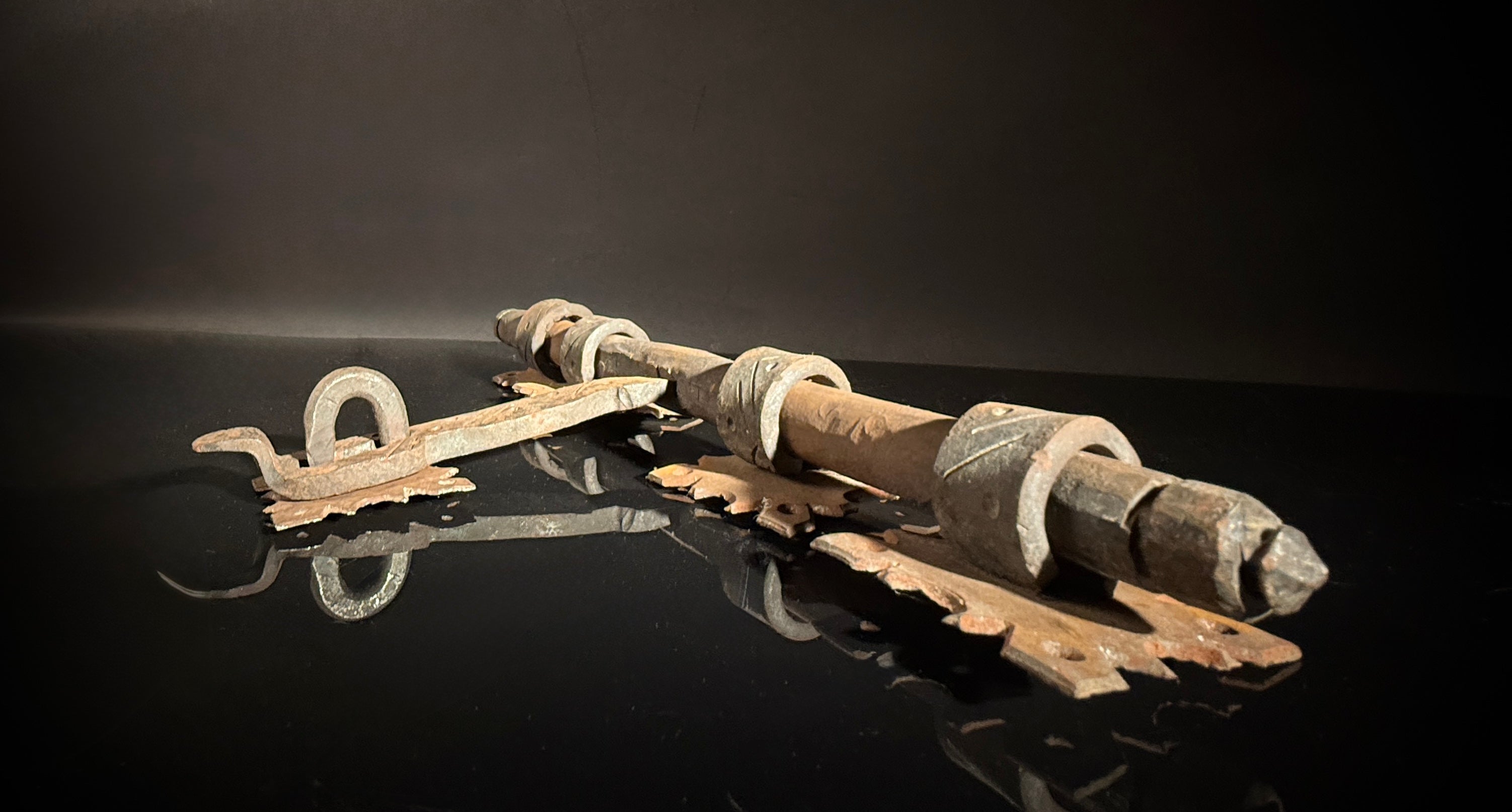 Moroccan Hand-Forged Door Bolt – Zekrhoum Kadim Iron Latch  |   Pre-Drilled Holes, Rustic Hardware