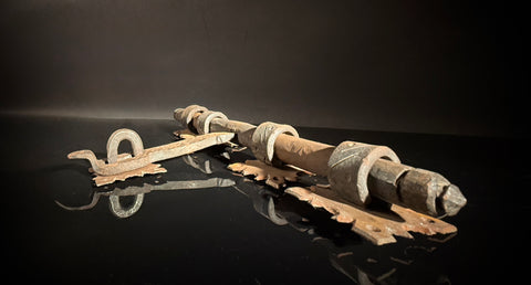 Moroccan Hand-Forged Door Bolt – Zekrhoum Kadim Iron Latch  |   Pre-Drilled Holes, Rustic Hardware