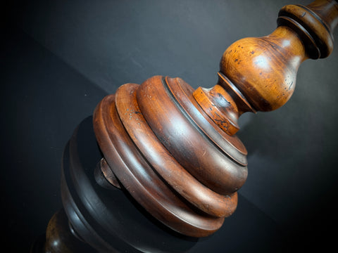 Extra Large Classic Antique Wood Giant Candlestick Floor Lamp