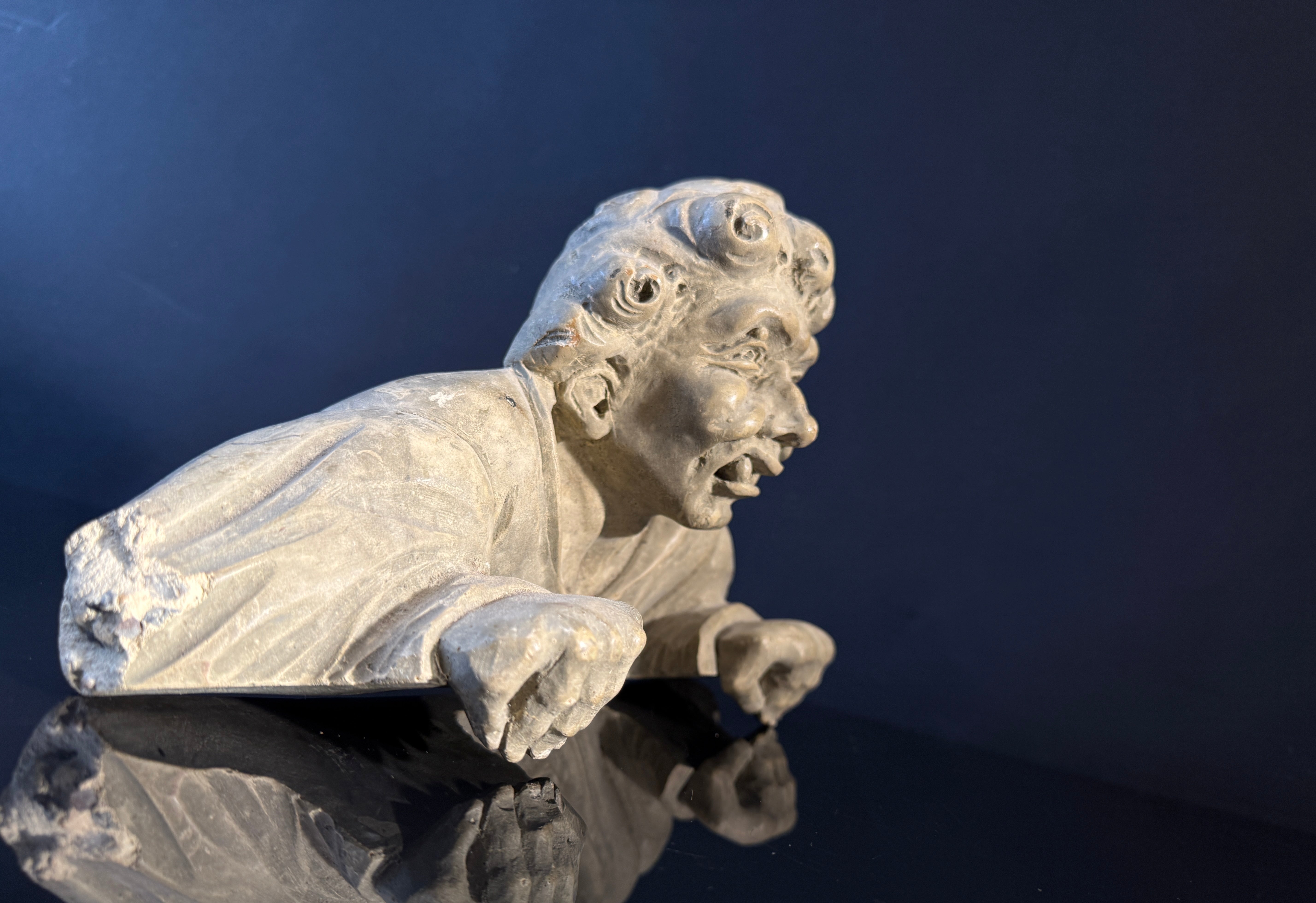 Gothic Medieval Cliffhanger Shelf Sitter Wall Plaque, Handmade Plaster Decor (33x15x9cm) Quasimodo Notre Dame Bell Ringer